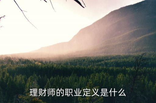 理財師的職業(yè)定義是什么