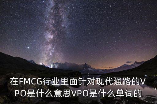 在FMCG行業(yè)里面針對現(xiàn)代通路的VPO是什么意思VPO是什么單詞的