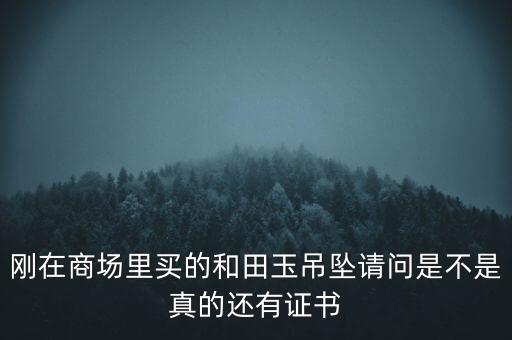 剛在商場里買的和田玉吊墜請問是不是真的還有證書