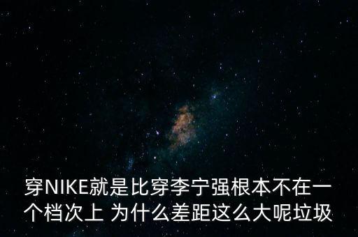 穿NIKE就是比穿李寧強根本不在一個檔次上 為什么差距這么大呢垃圾