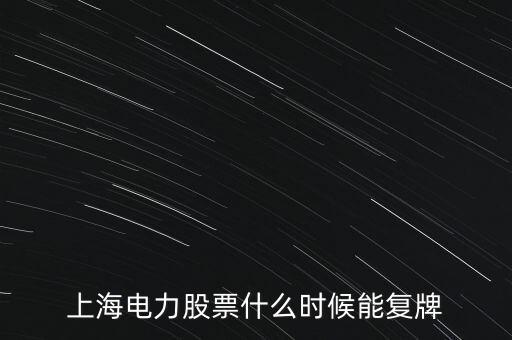 上海電力股票什么時候能復牌