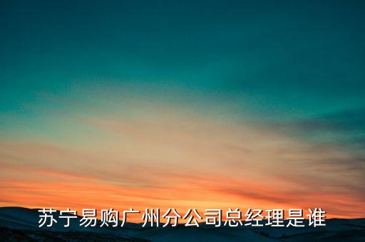 蘇寧易購(gòu)廣州分公司總經(jīng)理是誰(shuí)