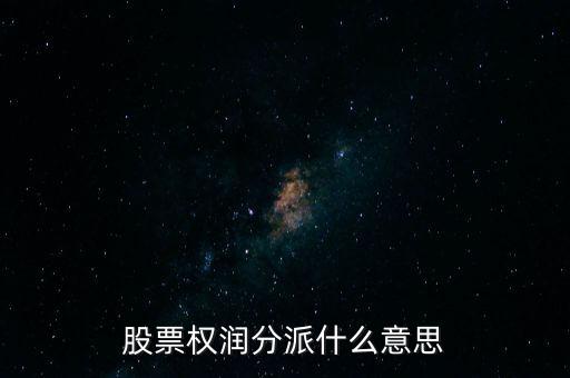 股票權潤分派什么意思