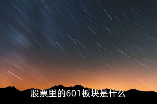 股票601開頭是什么，股票里的601板塊是什么