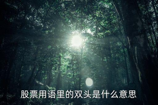 股票用語里的雙頭是什么意思