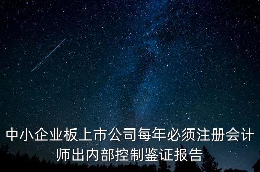 上市公司為什么自愿披露內部控制鑒證報告，中小企業(yè)板上市公司每年必須注冊會計師出內部控制鑒證報告