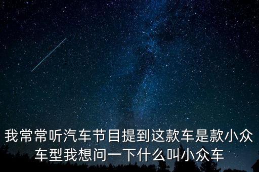 我常常聽汽車節(jié)目提到這款車是款小眾車型我想問一下什么叫小眾車