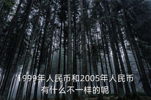 1999年人民幣和2005年的有什么同，1999年人民幣和2005年人民幣有什么不一樣的呢