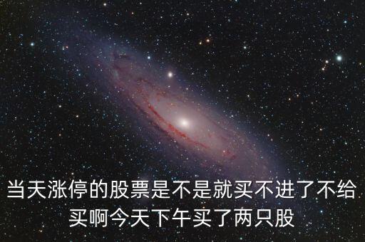 當(dāng)天漲停的股票是不是就買不進了不給買啊今天下午買了兩只股