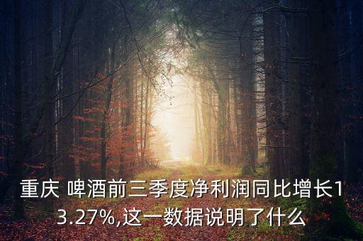 重慶 啤酒前三季度凈利潤同比增長13.27%,這一數(shù)據(jù)說明了什么