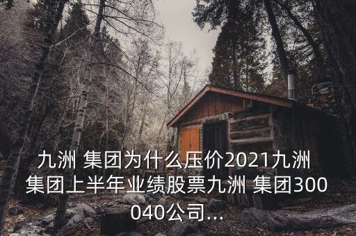 九洲 集團(tuán)為什么壓價(jià)2021九洲 集團(tuán)上半年業(yè)績股票九洲 集團(tuán)300040公司...