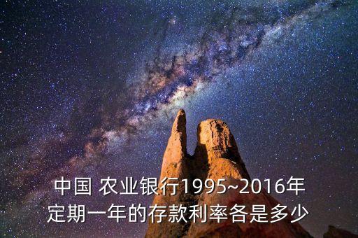 中國(guó) 農(nóng)業(yè)銀行1995~2016年定期一年的存款利率各是多少