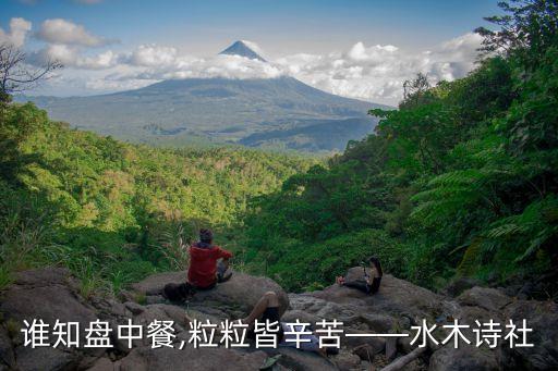 誰知盤中餐,粒粒皆辛苦——水木詩社