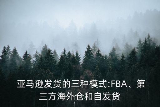  亞馬遜發(fā)貨的三種模式:FBA、第三方海外倉和自發(fā)貨