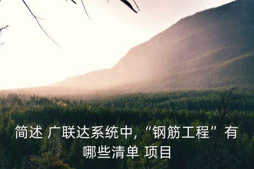 簡述 廣聯(lián)達系統(tǒng)中,“鋼筋工程”有哪些清單 項目