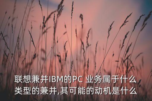 聯(lián)想兼并IBM的PC 業(yè)務(wù)屬于什么類(lèi)型的兼并,其可能的動(dòng)機(jī)是什么