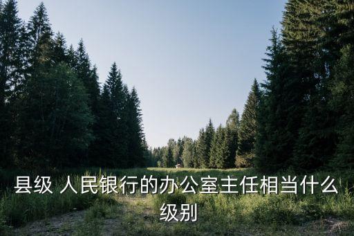 縣級 人民銀行的辦公室主任相當(dāng)什么 級別