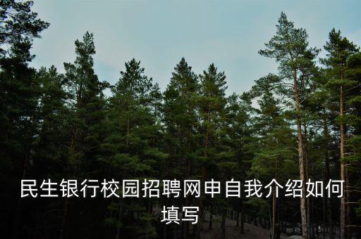  民生銀行校園招聘網(wǎng)申自我介紹如何填寫