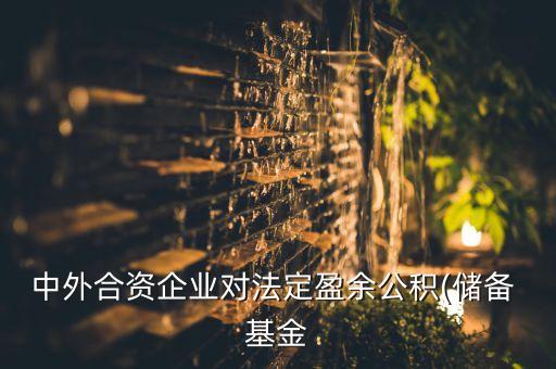 中外合資企業(yè)對(duì)法定盈余公積(儲(chǔ)備 基金