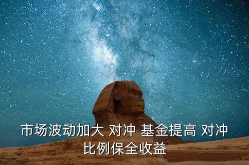 市場波動加大 對沖 基金提高 對沖比例保全收益