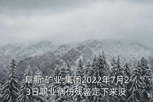  阜新 礦業(yè) 集團(tuán)2022年7月23日職業(yè)病傷殘鑒定下來沒