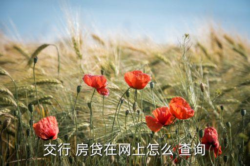 交行 房貸在網(wǎng)上怎么 查詢(xún)