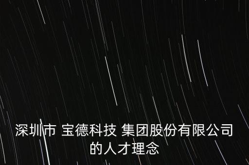 深圳市 寶德科技 集團股份有限公司的人才理念