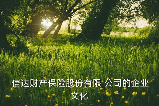  信達(dá)財(cái)產(chǎn)保險(xiǎn)股份有限 公司的企業(yè)文化