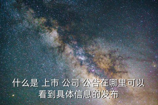 什么是 上市 公司 公告在哪里可以看到具體信息的發(fā)布