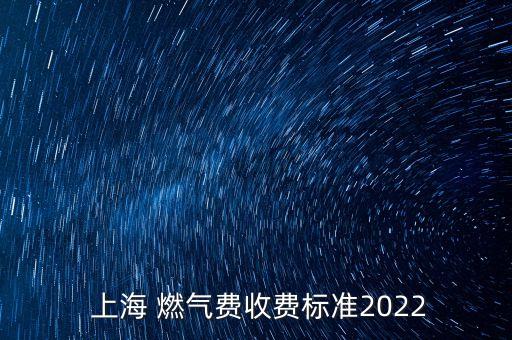  上海 燃?xì)赓M(fèi)收費(fèi)標(biāo)準(zhǔn)2022