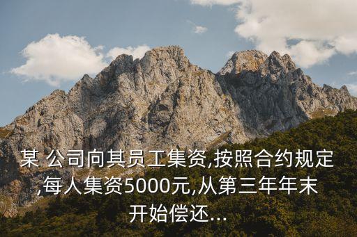 某 公司向其員工集資,按照合約規(guī)定,每人集資5000元,從第三年年末開始償還...