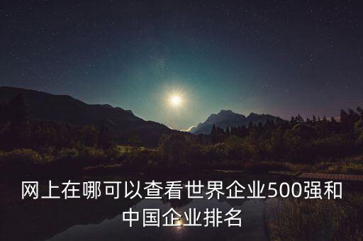 網(wǎng)上在哪可以查看世界企業(yè)500強(qiáng)和中國(guó)企業(yè)排名