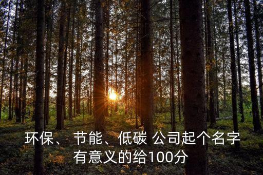  環(huán)保、 節(jié)能、低碳 公司起個(gè)名字有意義的給100分