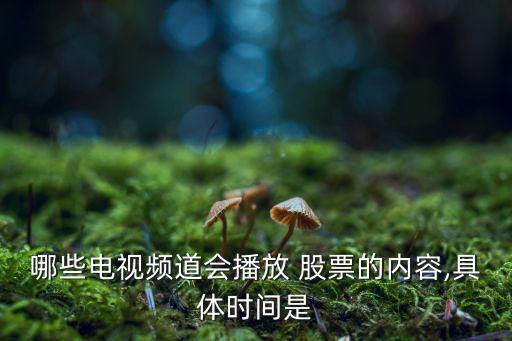 哪些電視頻道會(huì)播放 股票的內(nèi)容,具體時(shí)間是