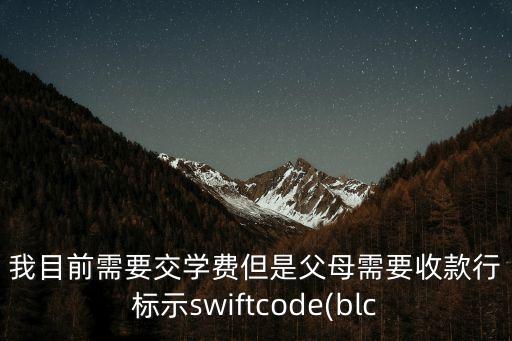 我目前需要交學費但是父母需要收款行標示swiftcode(blc