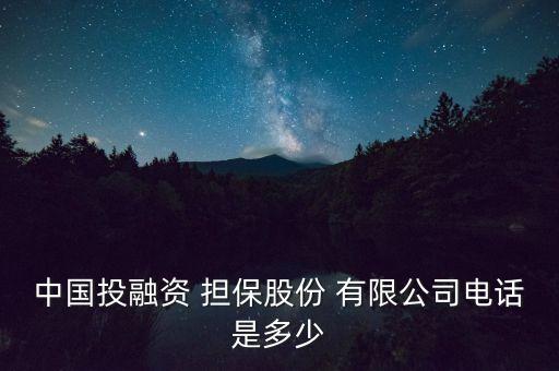 中國(guó)投融資 擔(dān)保股份 有限公司電話是多少