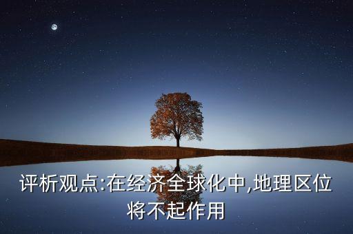 評(píng)析觀點(diǎn):在經(jīng)濟(jì)全球化中,地理區(qū)位將不起作用