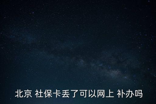  北京 社?？▉G了可以網(wǎng)上 補辦嗎