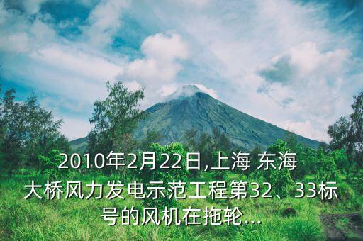 2010年2月22日,上海 東海 大橋風(fēng)力發(fā)電示范工程第32、33標(biāo)號的風(fēng)機(jī)在拖輪...