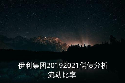  伊利集團(tuán)20192021償債分析流動(dòng)比率