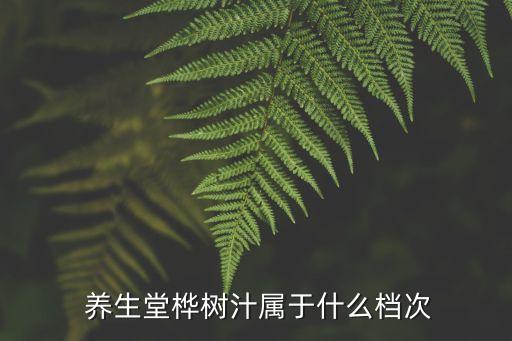  養(yǎng)生堂樺樹(shù)汁屬于什么檔次