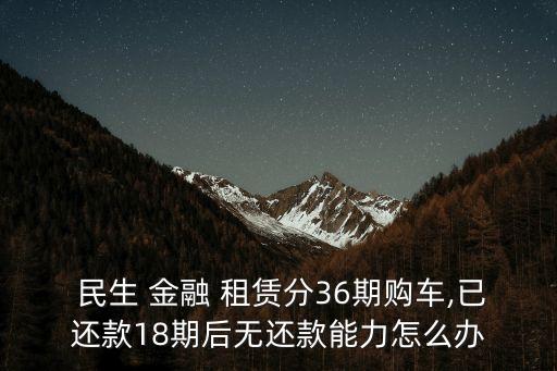  民生 金融 租賃分36期購車,已還款18期后無還款能力怎么辦