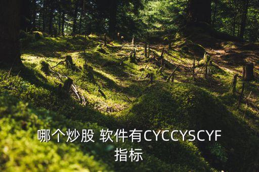 哪個炒股 軟件有CYCCYSCYF指標