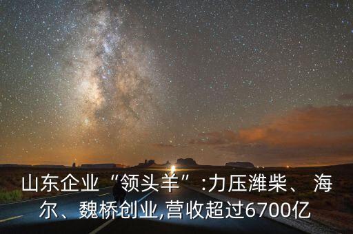 山東企業(yè)“領頭羊”:力壓濰柴、 海爾、魏橋創(chuàng)業(yè),營收超過6700億