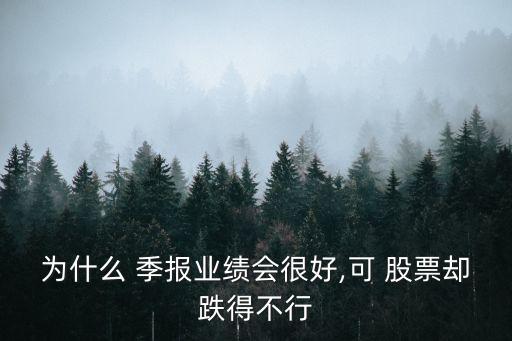 為什么 季報(bào)業(yè)績(jī)會(huì)很好,可 股票卻跌得不行