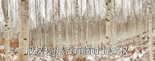 股權(quán)3%是否有臨時(shí) 提案權(quán)