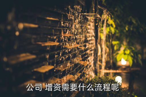 公司 增資需要什么流程呢