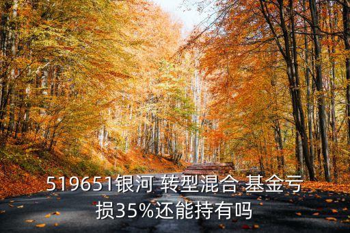 519651銀河 轉型混合 基金虧損35%還能持有嗎