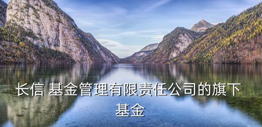 長信 基金管理有限責任公司的旗下 基金