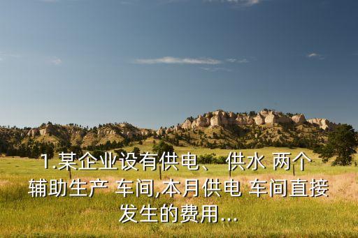 1.某企業(yè)設有供電、 供水 兩個 輔助生產(chǎn) 車間,本月供電 車間直接發(fā)生的費用...